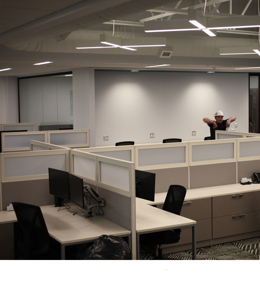 Partitioned Office Desks Design